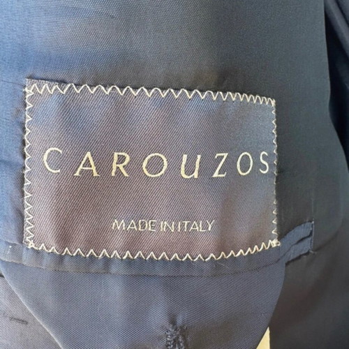 Carouzos double-breasted suit 100% virgin wool like new, blue