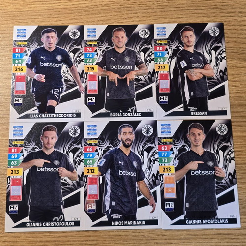 OFI Super League 2024-2025 Adrenalyn XL cards like new, pack of 13