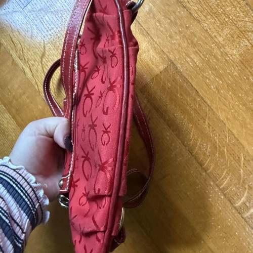 Gianna Kazakou shoulder bag used, red, leather and fabric