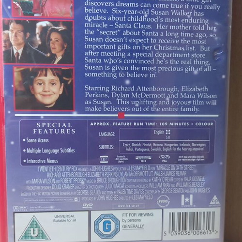 Miracle on 34th Street DVD with English subtitles