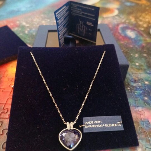 Swarovski necklace purple hypoallergenic handmade new