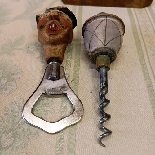 Rare ANRI wooden carved bottle opener used