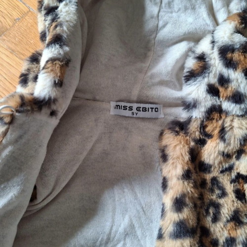 Leopard fur vest Miss Evita like new, size 5 years