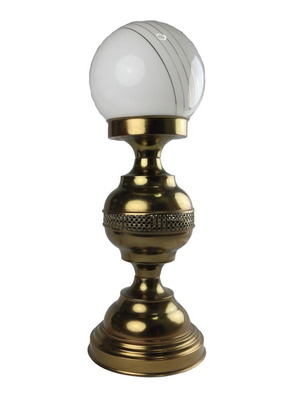 Table lamp from 1980 new, metal and glass