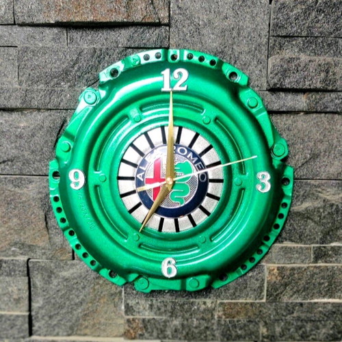 Handmade Alfa Romeo wall clock new, analog