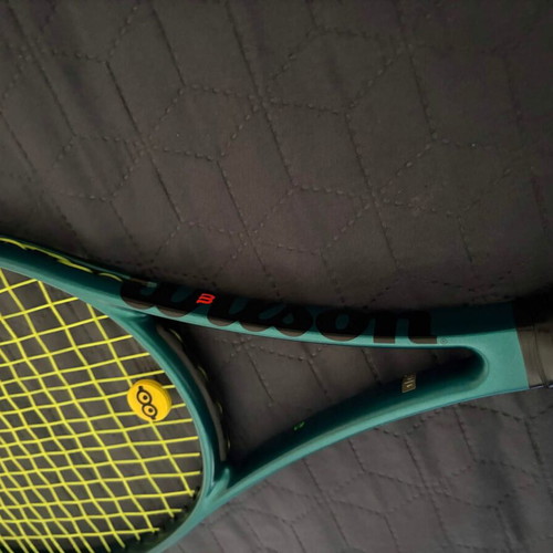 Wilson Blade 101L V9 tennis racket with custom strings and grip