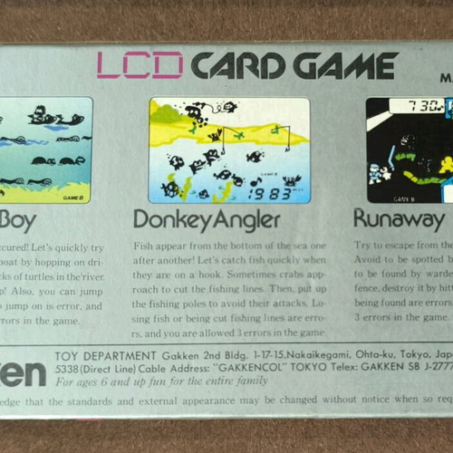 Gakken Runaway LCD Card Game like new, complete in box