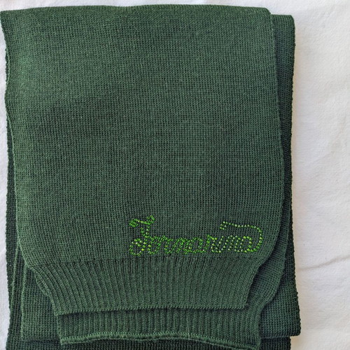 Fornarina wool green scarf new with strass design