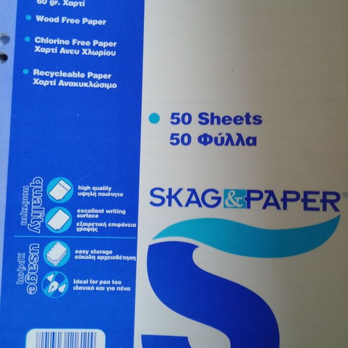 Refill Skag ruled 17x25 pack of 7 sheets new