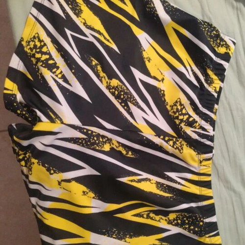 Swim shorts, black and multicolor, XXL