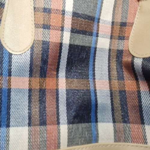 Checked Handbag like new, beige shade