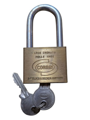 Corbin 50mm padlock new with chrome-plated shackle and stainless springs