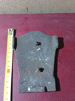 Metal label from 1960 stove