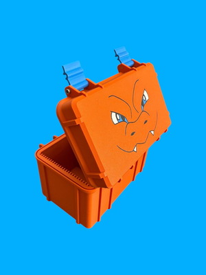 Charizard Pokémon card deckbox with top loaders, 3D printed