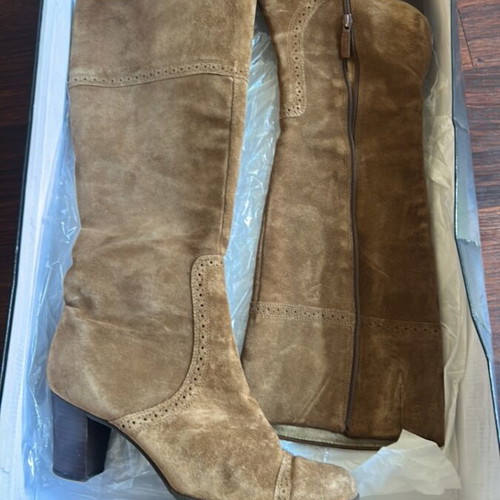Talbots suede leather boots used, beige brown size 37