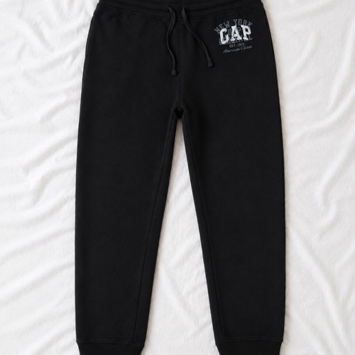 GAP New York logo joggers, size L, black