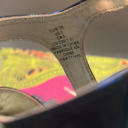 Versace for H&M black sandals size 36 like new leather