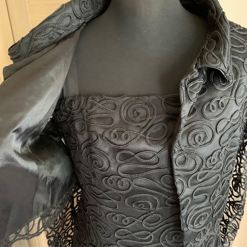 Vintage Aslanis Pret A Porter Dress with Bolero like new, size 48, black