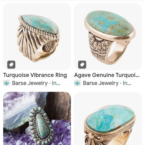 Barse ring sterling silver and brass with genuine turquoise, like new