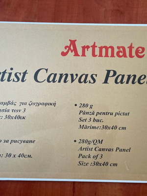 Artmate canvas panel for painting 280gr/m² new, pack of 3 30x40cm