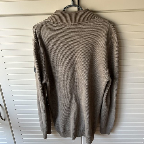 Navy & Green men's knitted cardigan beige khaki, like new