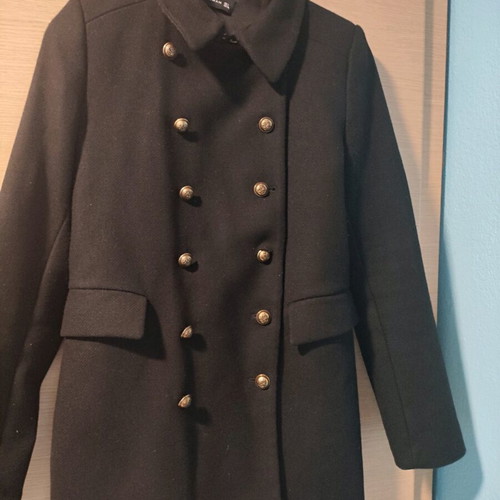 Zara coat-style jacket black, size large, like new