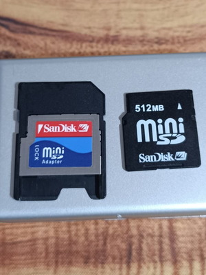 SanDisk 512MB Mini SD card with adapter