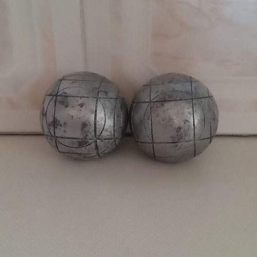 Petanque balls used, set of two