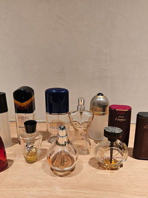 Empty perfume bottles used, pack of 11 with Armani, Lancome, Dior
