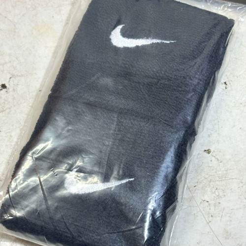 Nike wristbands set of 2 black with white Swoosh, new
