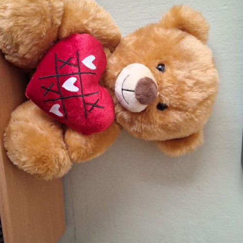 Stuffed teddy bear with heart