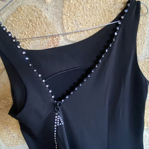 Chic black dress asymmetrical design, new, cocktail party