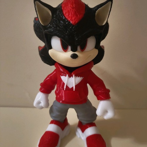 Shadow the Hedgehog 3D printed figure 22cm with red hoodie like new