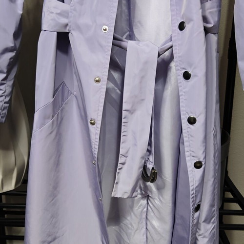 Arpyes lilac long trench coat, minimal design