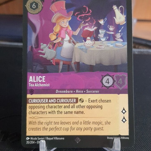 Disney Lorcana Alice Tea Alchemist 35/204 foil card like new
