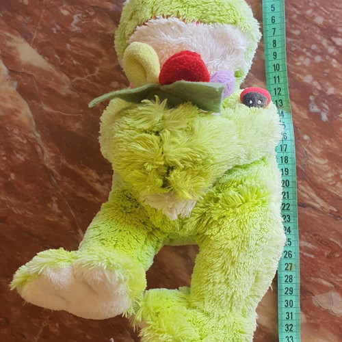 Plush Frog like new with colorful flower
