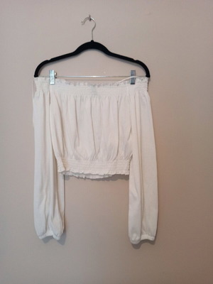 Μπλουζάκι off shoulders λευκό medium σαν καινούργιο