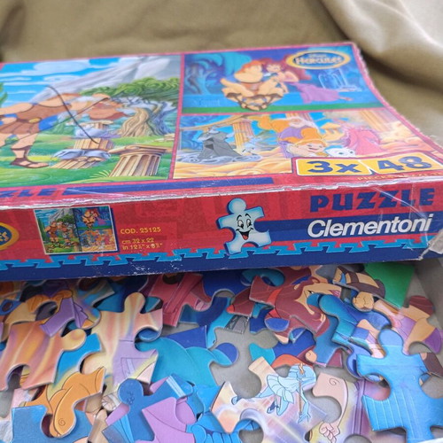 Vintage Clementoni Disney puzzles used, 2 puzzles of 48 pieces each
