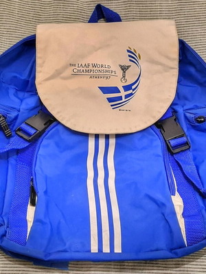 Adidas IAAF Athens '97 backpack used, collectible