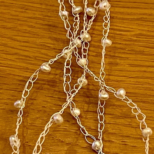 Handmade knitted necklace with beads new