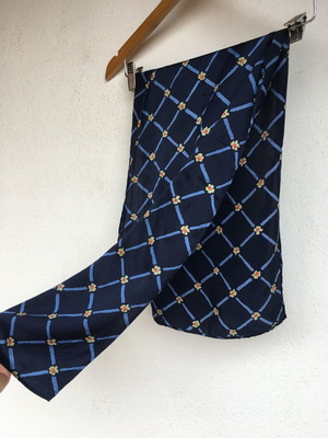 Part Two 100% silk stole scarf like new, dark navy blue with flowers