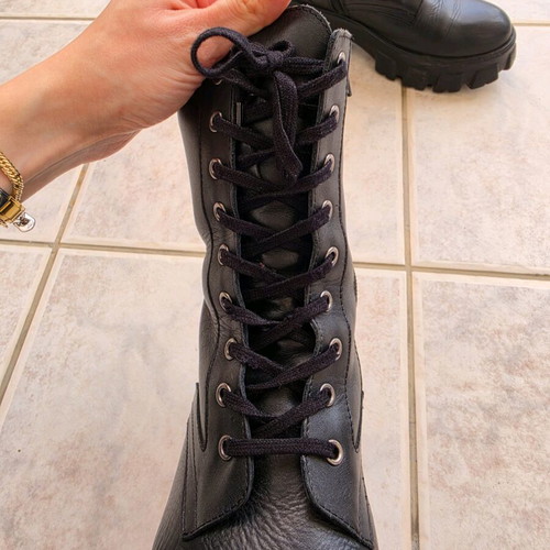 Papanikolaou Shoes leather boots like new, black, size 39