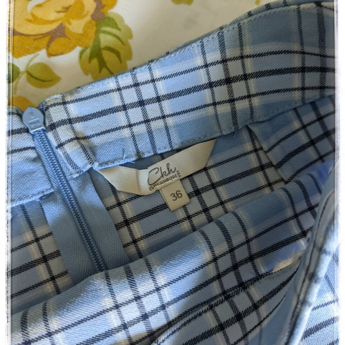 Coquette Mini Skirt used, blue checkered, size 36