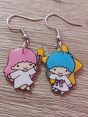 Little Twin Stars earrings handmade with Kiki and Lala
