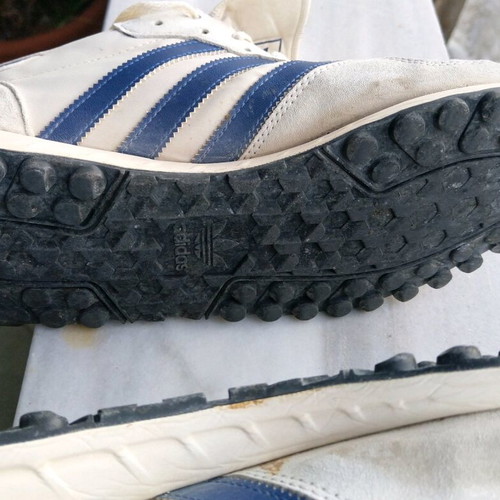 Adidas TRX used men's athletic shoes size 46.5 white and blue