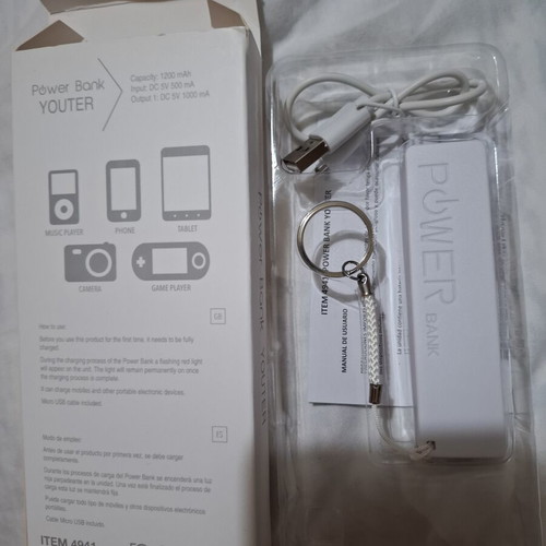 Power bank 1200mAh capacity, new