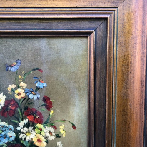 Painting on canvas 50+ years old with wooden frame like new