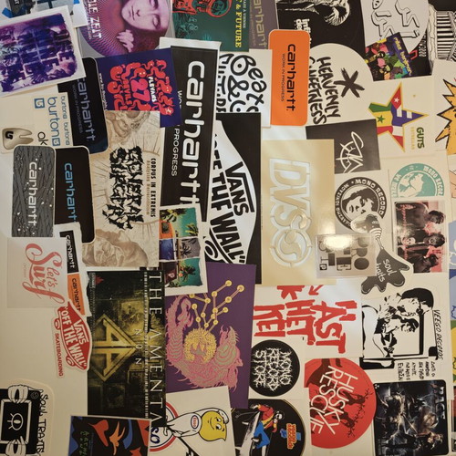 Skate and music stickers collection, new, over 400 pieces