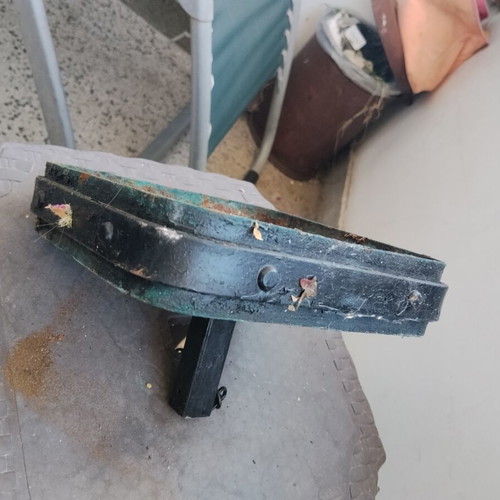 Retro metal element with technical or structural use from the 1970s