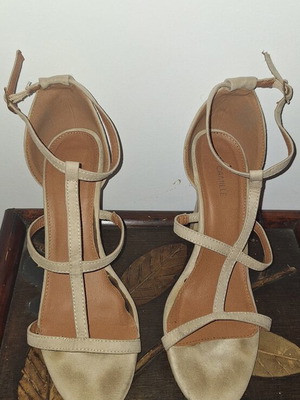 Camille beige platform sandals size 39 used, 10cm heel